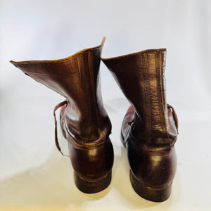 Sky Master WWII Jump Boots 1946 Named Donald J VanOrsek Size 10½ Brown Leather Airborne Paratrooper Military Boots