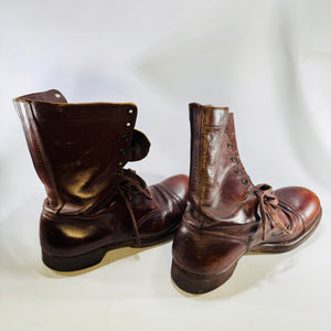 Sky Master WWII Jump Boots 1946 Named Donald J VanOrsek Size 10½ Brown Leather Airborne Paratrooper Military Boots
