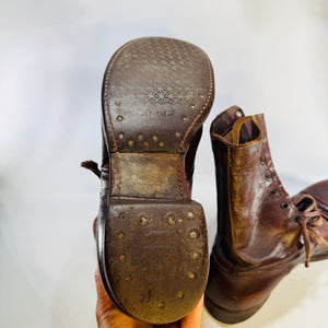 Sky Master WWII Jump Boots 1946 Named Donald J VanOrsek Size 10½ Brown Leather Airborne Paratrooper Military Boots