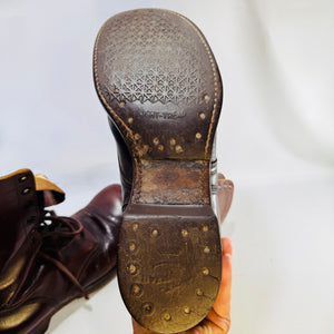 Sky Master WWII Jump Boots 1946 Named Donald J VanOrsek Size 10½ Brown Leather Airborne Paratrooper Military Boots