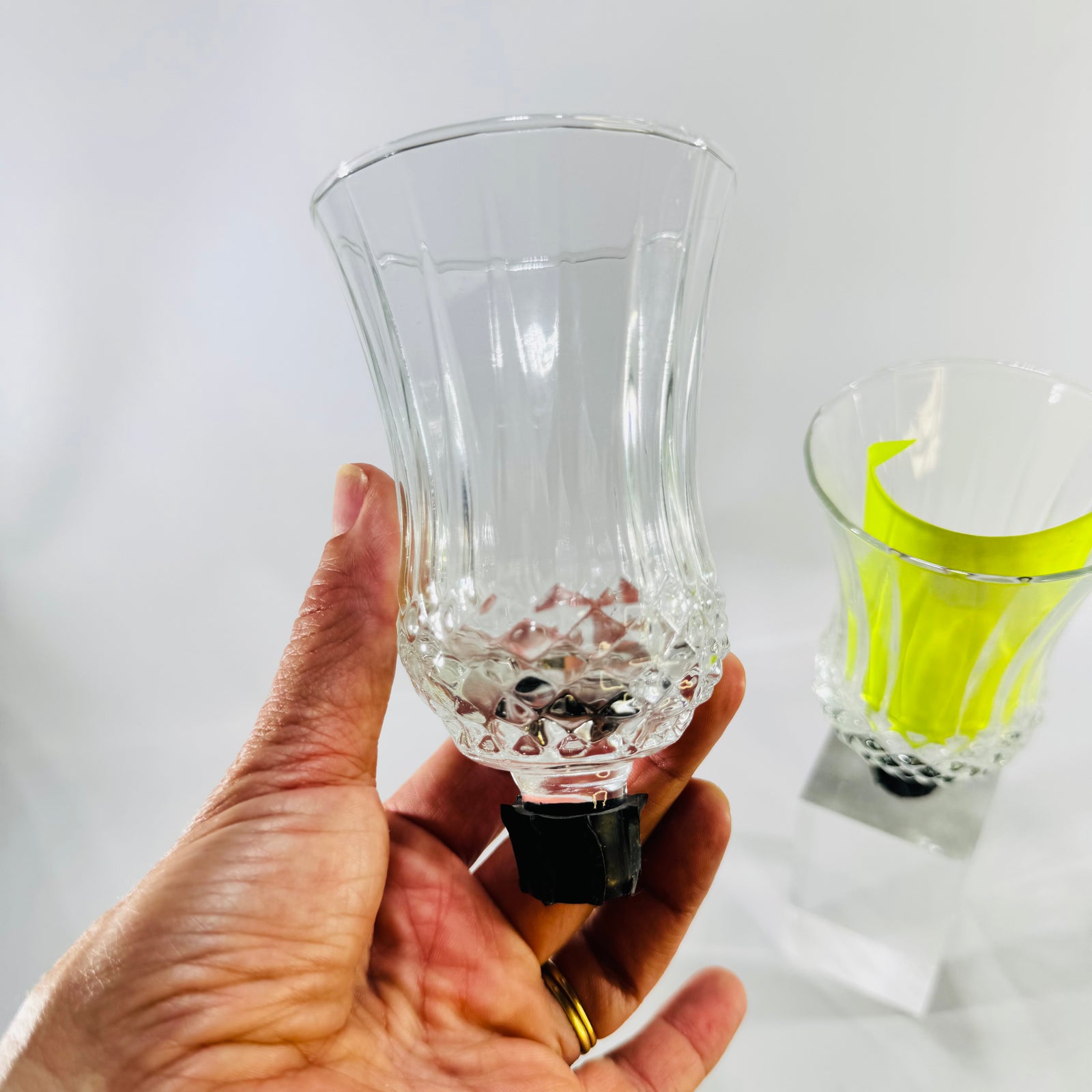 HomCo Peg Votive Candle Holder Cups Set of 2 Clear Glass Inserts