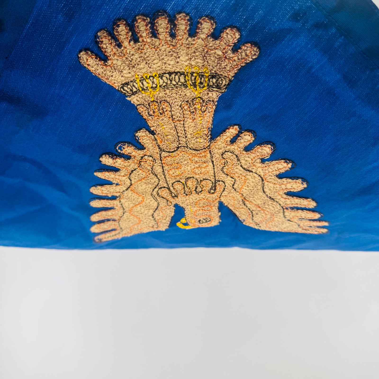 Vintage BSA Eagle Scout Neckerchief (Troop 44) – Blue Triangular Scarf w/ Embroidered Eagle, Red/White Trim