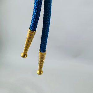 Vintage Petoskey Stone Bolo Tie — Blue Cord Western Slide (17")