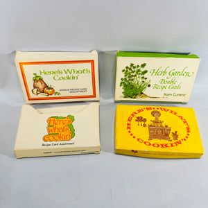 Current Inc Recipe Cards Lot 1978 1979 Four Partial Boxes Here's What's Cookin' Herb Garden Kitchen Ephemera