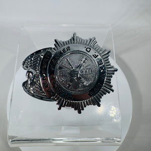 Vintage Bad Axe, Michigan Fire Dept Member Badge — Charles Voelker (2" x 2")