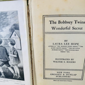 The Bobbsey Twins' Wonderful Secret 1931 Laura Lee Hope Grosset & Dunlap Hardcover Walter S. Rogers Illustrated