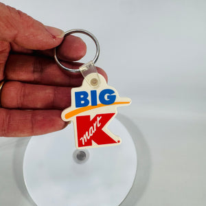 Vintage Big Kmart Logo Keychain (2” x 2”) – Late 1990s/Early 2000s Retail Nostalgia Key Ring