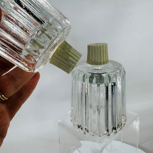 HOMCO Peg Votive Cups (Set of 2) – Vintage Home Decor, Clear Ribbed Tulip Glass Candle Holder Inserts