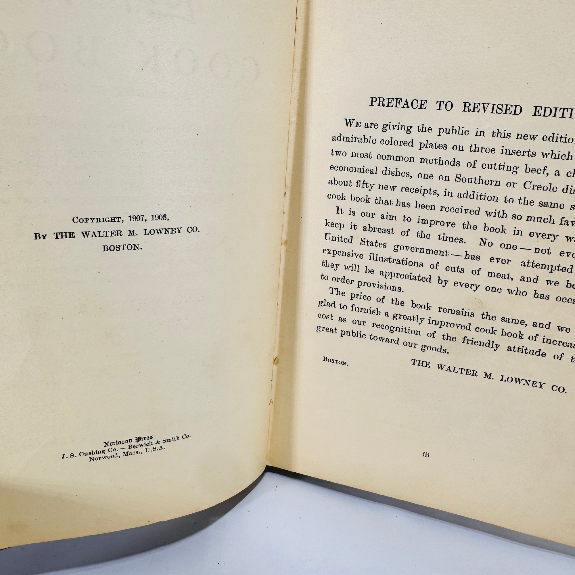 Lowney's Cook Book by Maria Willett Howard 1908 The Walter M. Lowney Co.