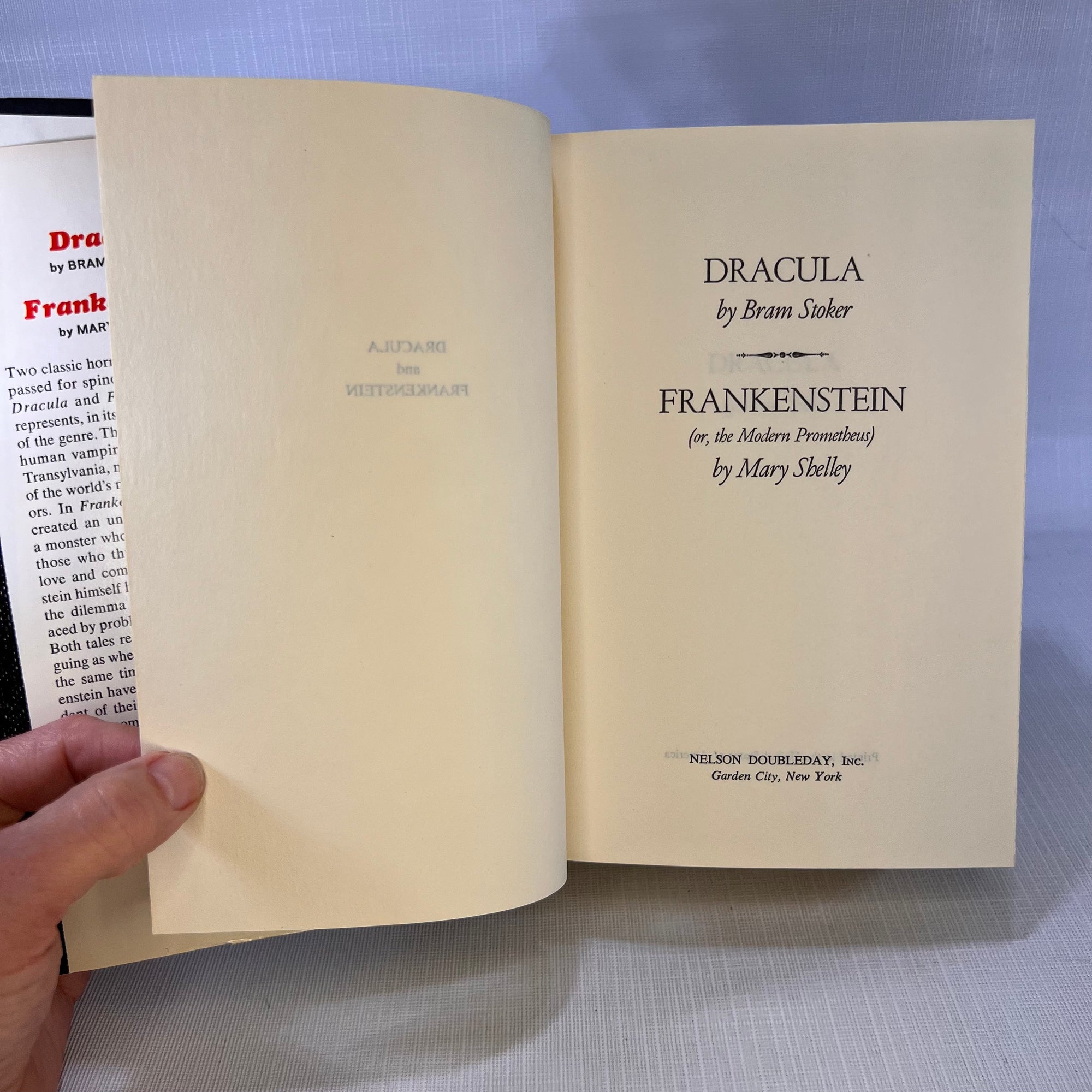 Dracula by Bram Stoker & Frankenstein by Mary Shelley 1987 Nelson Doubleday Inc.