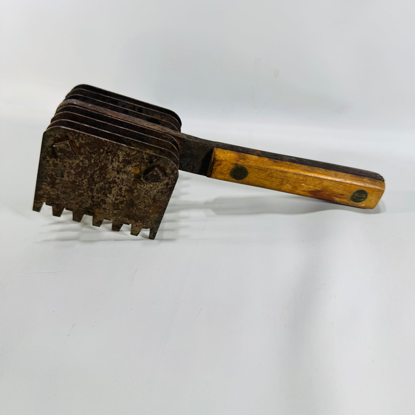 Foster Bros Meat Tenderizer Made in USA Multi Blade Butcher Tool Wood Handle Mid Century