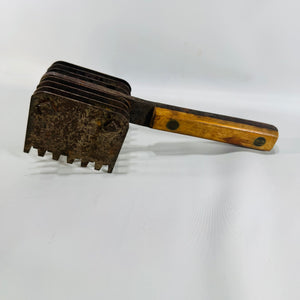 Foster Bros Meat Tenderizer Made in USA Multi Blade Butcher Tool Wood Handle Mid Century