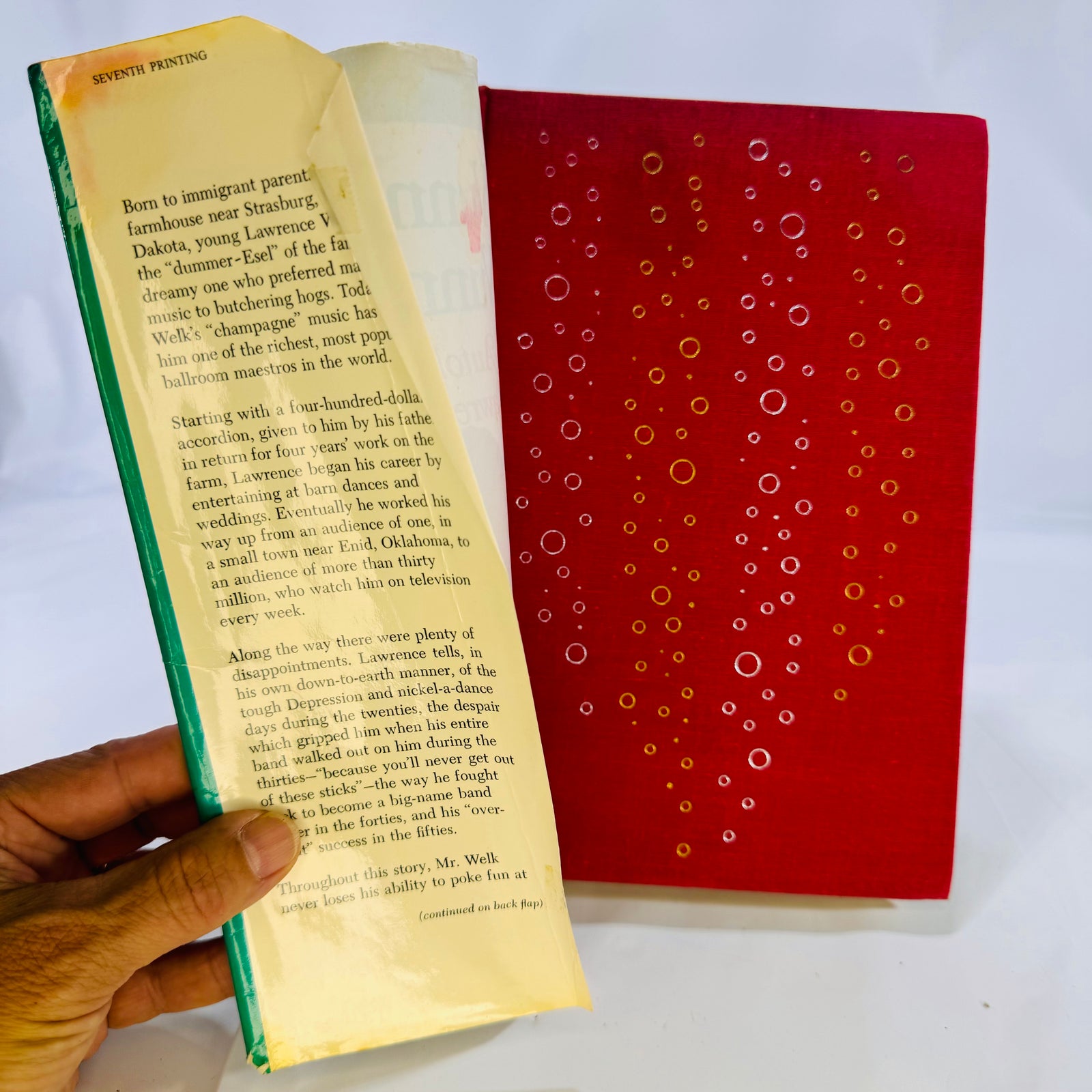 Front jacket flap marked Seventh Printing and red boards, Wunnerful, Wunnerful!