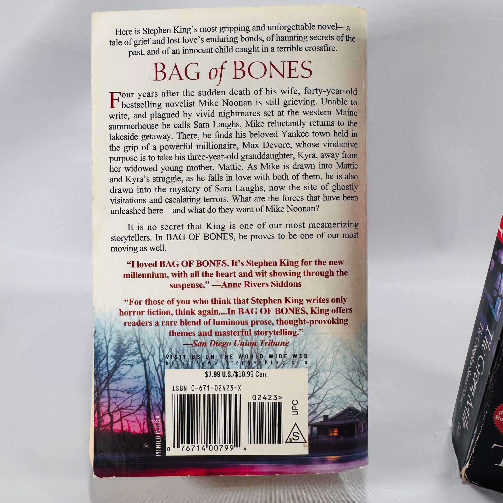 Two Stephen King Horror Paperbacks (1999) – Bag of Bones and The Green Mile