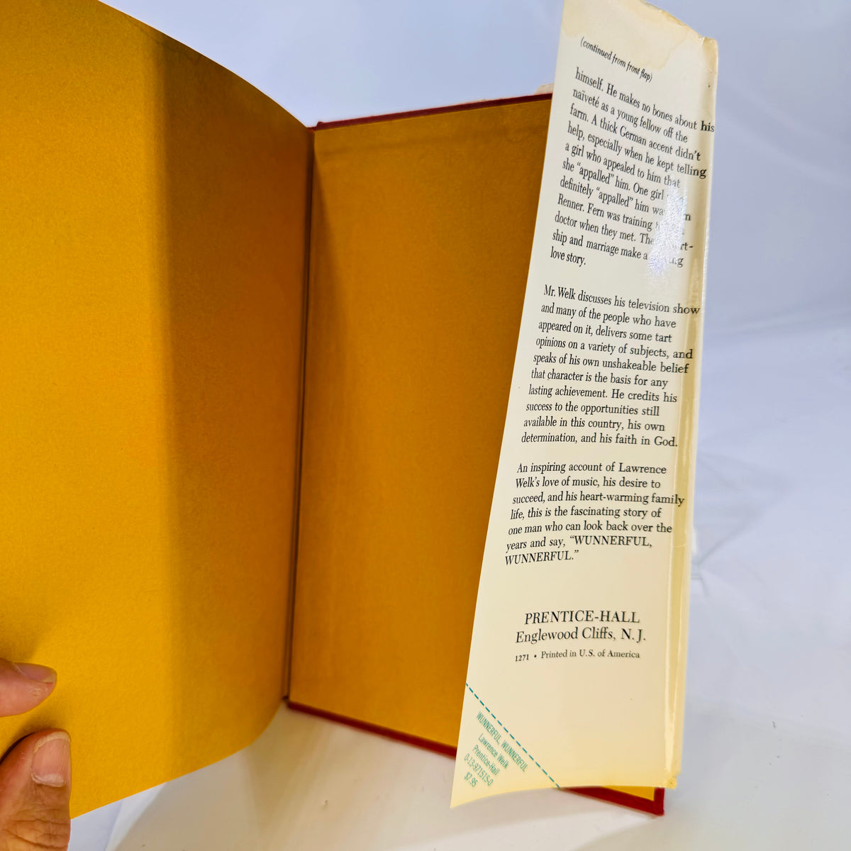Back jacket flap with Prentice-Hall Englewood Cliffs imprint