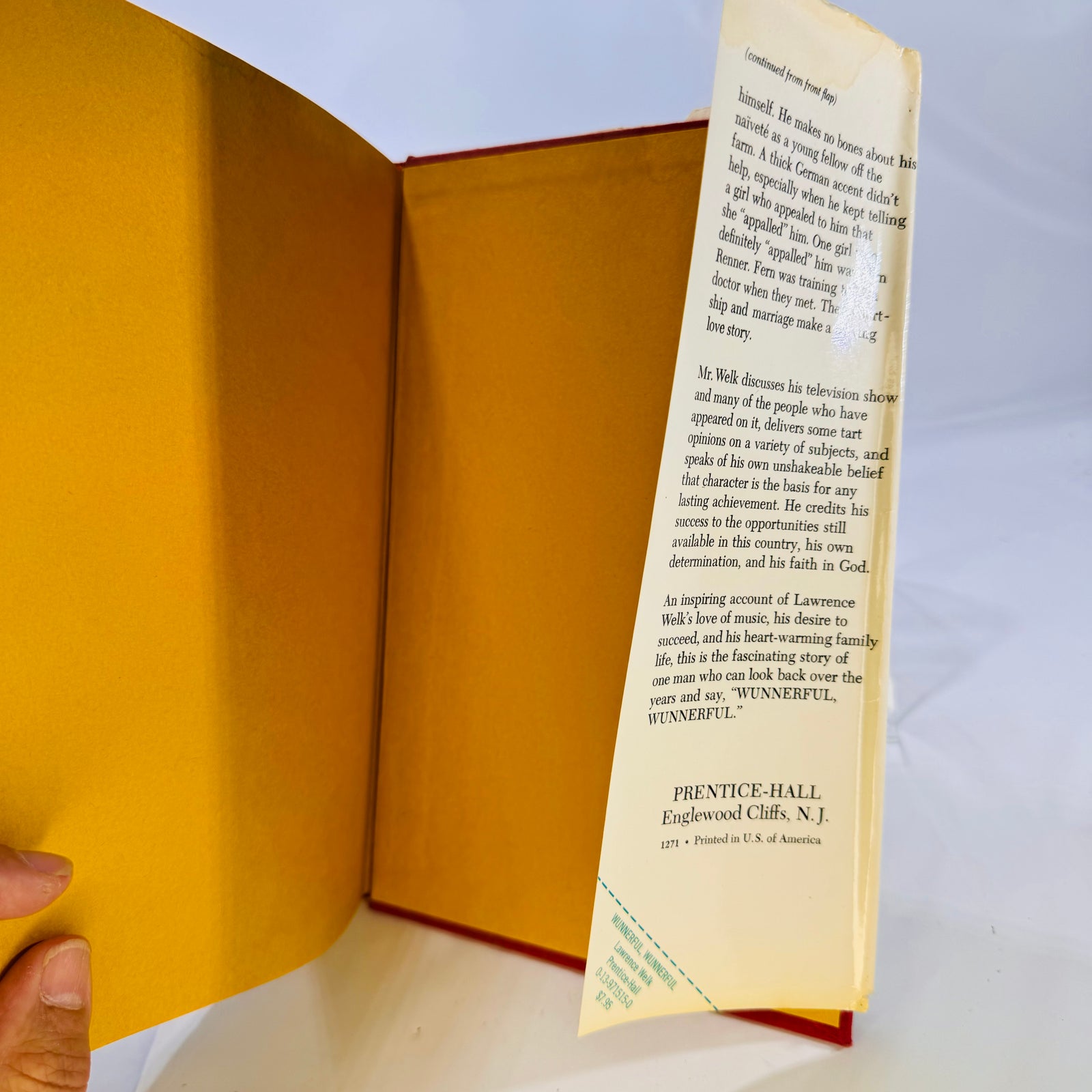 Back jacket flap with Prentice-Hall Englewood Cliffs imprint