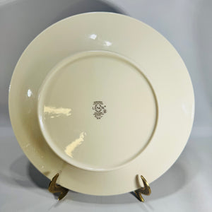 Lenox Solitaire Christmas Accent Luncheon Plate 9 3/8 Inch Holly Platinum 1999 to 2001 Single Plate