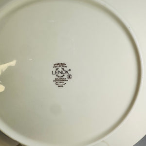 Lenox Solitaire Christmas Accent Luncheon Plate 9 3/8 Inch Holly Platinum 1999 to 2001 Single Plate