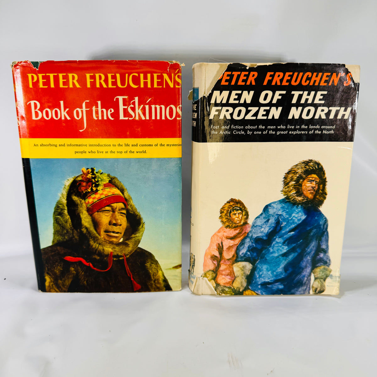 Two Peter Freuchen Books: Book of the Eskimo's 1961 &amp; Men of the Frozen North 1962