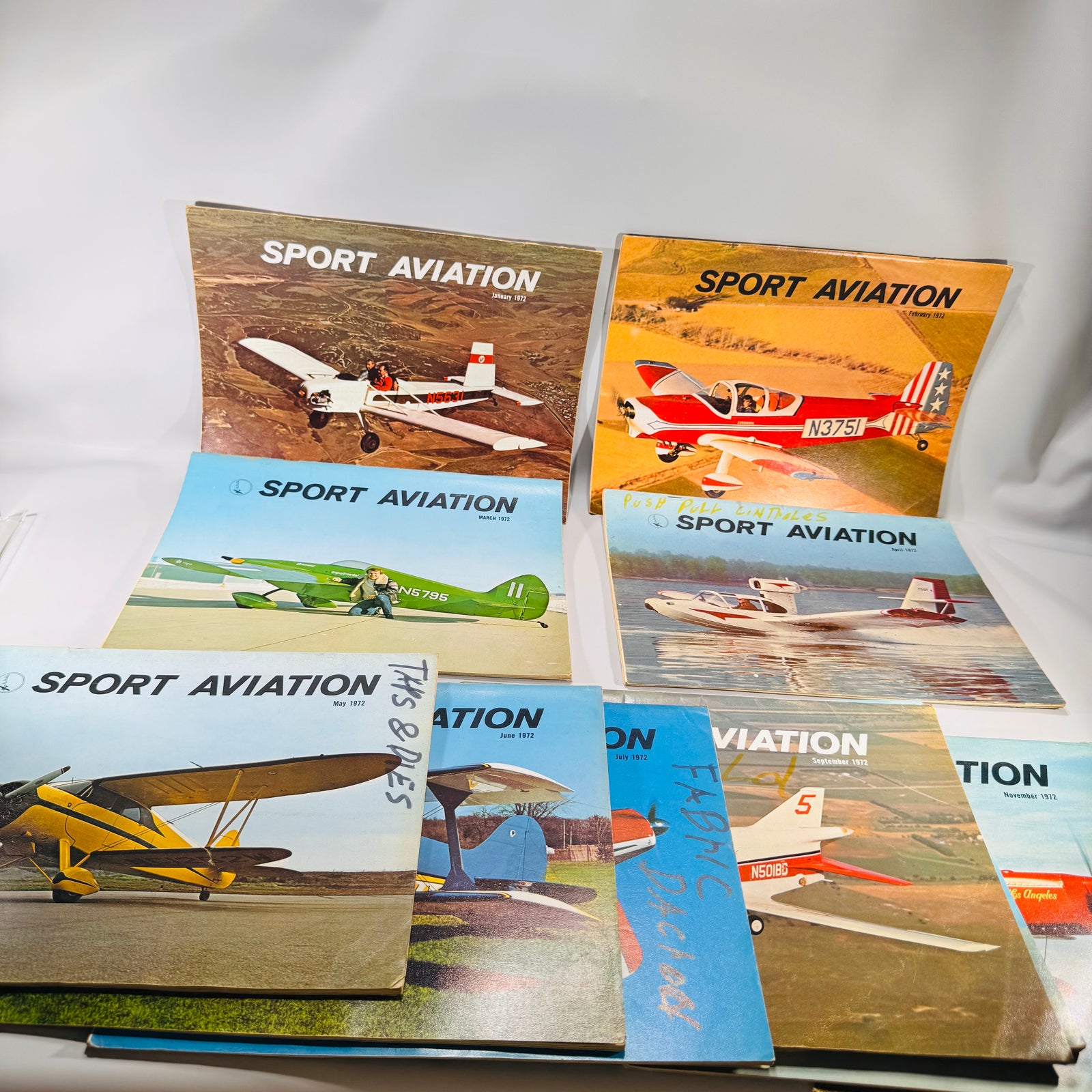 Full Year of Sport Aviation Magazines (1972) | Complete Vintage Set for Aviation Collectors
