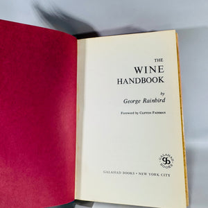 The Wine Handbook — George Rainbird (1969 Reprint) | Vintage Wine Guide Hardcover + Dust Jacket