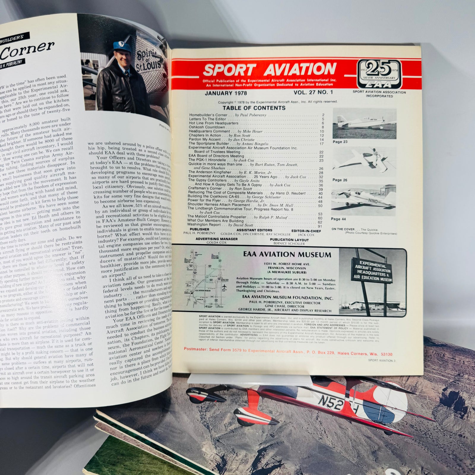 Vintage Aviation Magazine Set — Sport Aviation (1978) — Experimental Aircraft Association (EAA) | Full-Color Covers, Aviation Magazine