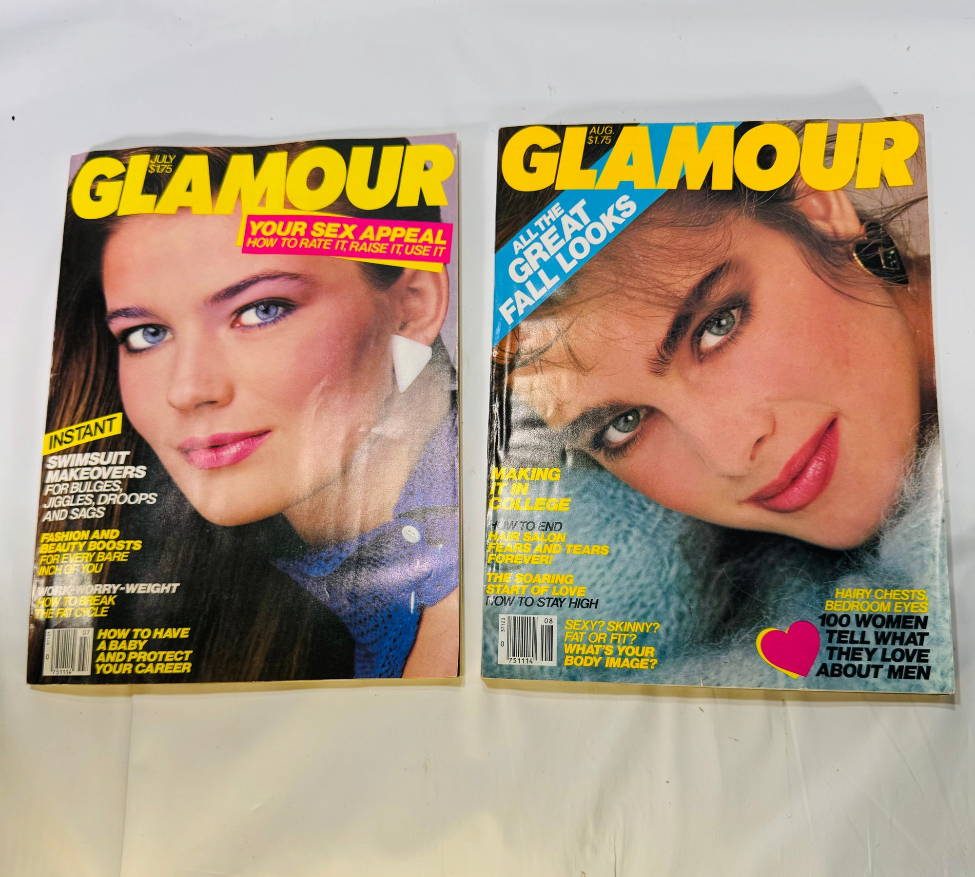 Vintage Glamour Magazine July (Summer Issue) & August (College Issue) Brook Shields 1983 Conde' Nast Publications