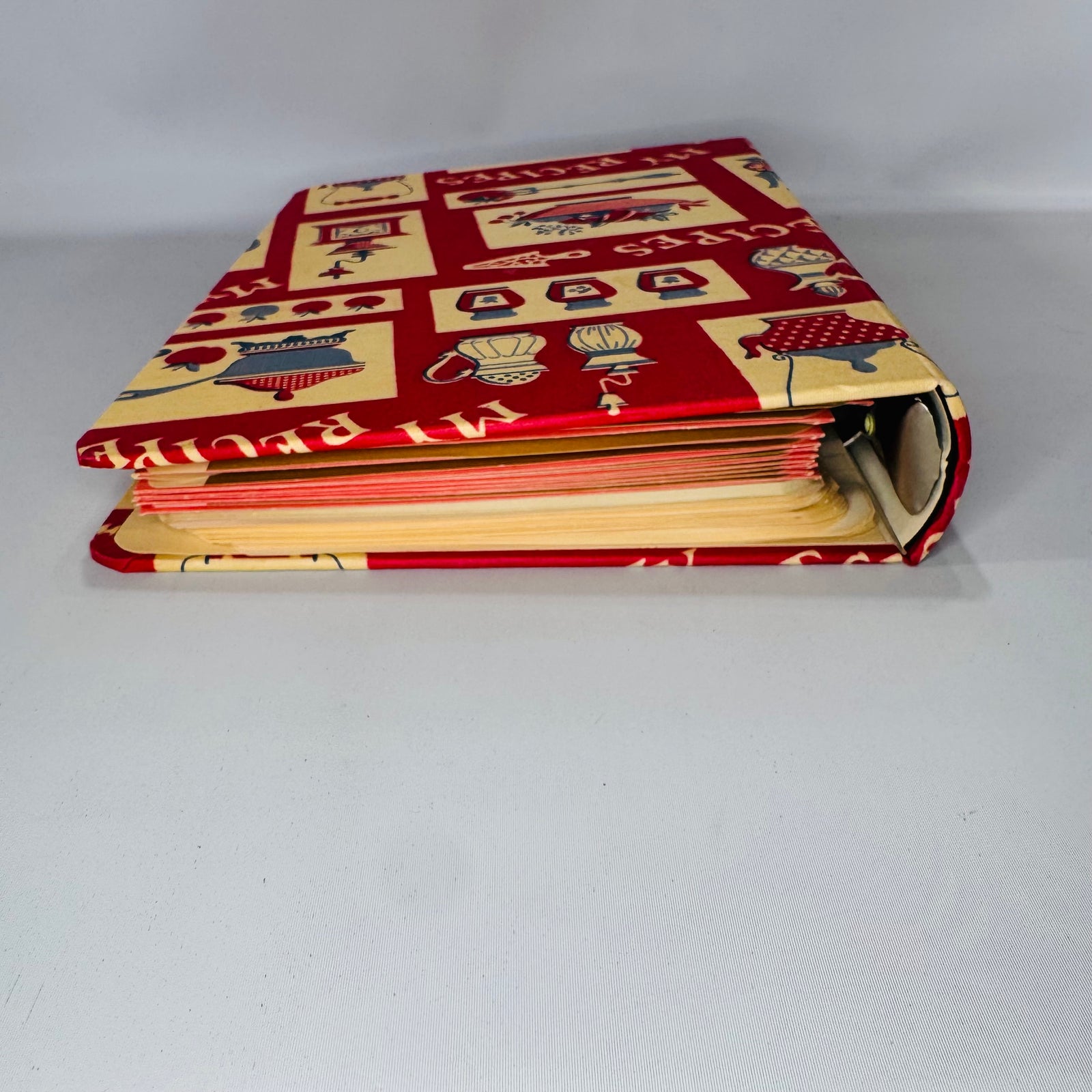 Vintage Kitchen Organizer — My Recipes 3-Ring Recipe Binder—National Blank Book Co. | Tab Dividers, Envelopes, Vintage Kitchen Organizer
