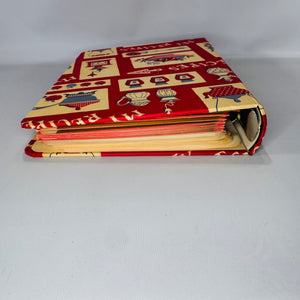 Vintage Kitchen Organizer — My Recipes 3-Ring Recipe Binder—National Blank Book Co. | Tab Dividers, Envelopes, Vintage Kitchen Organizer