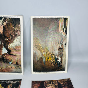 Vintage Travel Ephemera — Mammoth Cave Kentucky Linen Postcard Set (Linen Era) — Curt Teich “C.T. American Art” | 6 Scenic Views, Travel Ephemera