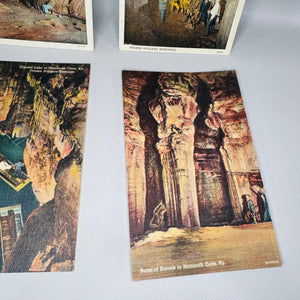 Vintage Travel Ephemera — Mammoth Cave Kentucky Linen Postcard Set (Linen Era) — Curt Teich “C.T. American Art” | 6 Scenic Views, Travel Ephemera