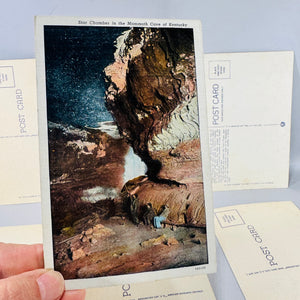 Vintage Travel Ephemera — Mammoth Cave Kentucky Linen Postcard Set (Linen Era) — Curt Teich “C.T. American Art” | 6 Scenic Views, Travel Ephemera