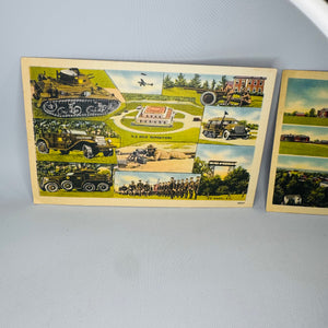 Vintage Linen Postcards, Military History Ephemera — Fort Knox, Kentucky (Linen Era 1930–1945) — Maker Tichnor Bros| U.S. Gold Depository Views, Military History Ephemera