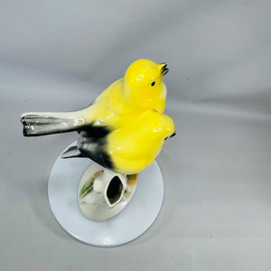 Vintage Clay Sketches Yellow Bird Bud Vase (8.5") | California Carollers Pasadena Pottery