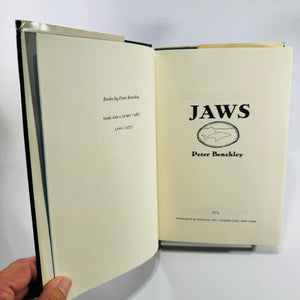 Jaws Peter Benchley 1974 Doubleday Hardcover with Dust Jacket Shark Thriller Novel