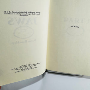 Jaws Peter Benchley 1974 Doubleday Hardcover with Dust Jacket Shark Thriller Novel