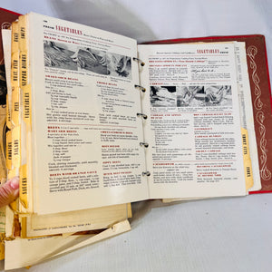 Betty Crocker's Picture Book 5 Ring Binder 1950's McGraw-Hill Book Company Not Complete But Full of Handwritten, Newspaper Recipes