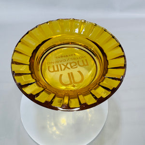 Vintage Maxim Hotel & Casino Las Vegas Amber Glass Ashtray (1977–2001) | Casino Memorabilia