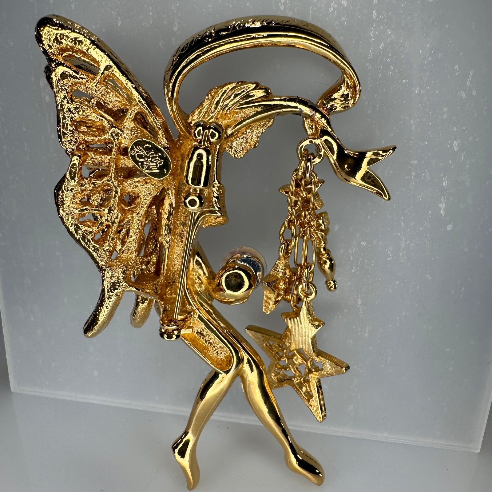Signed Kirk’s Folly Fairy Godmother Brooch Pin (AB Rhinestones + Crystal Ball)