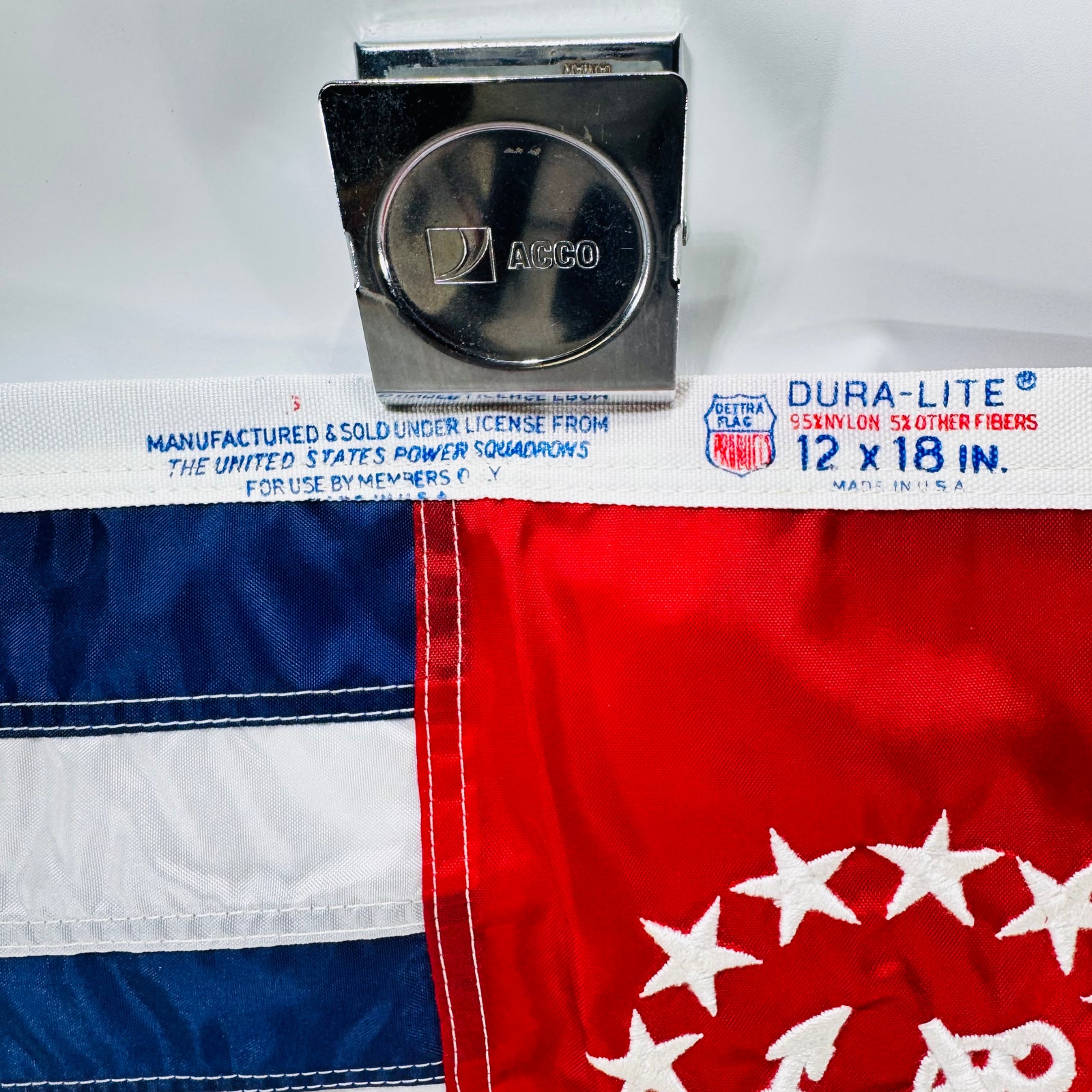 Dettra Dura-Lite U.S. Power Squadrons Ensign 12 x 18 Nylon Boat Flag Anchor 13 Stars