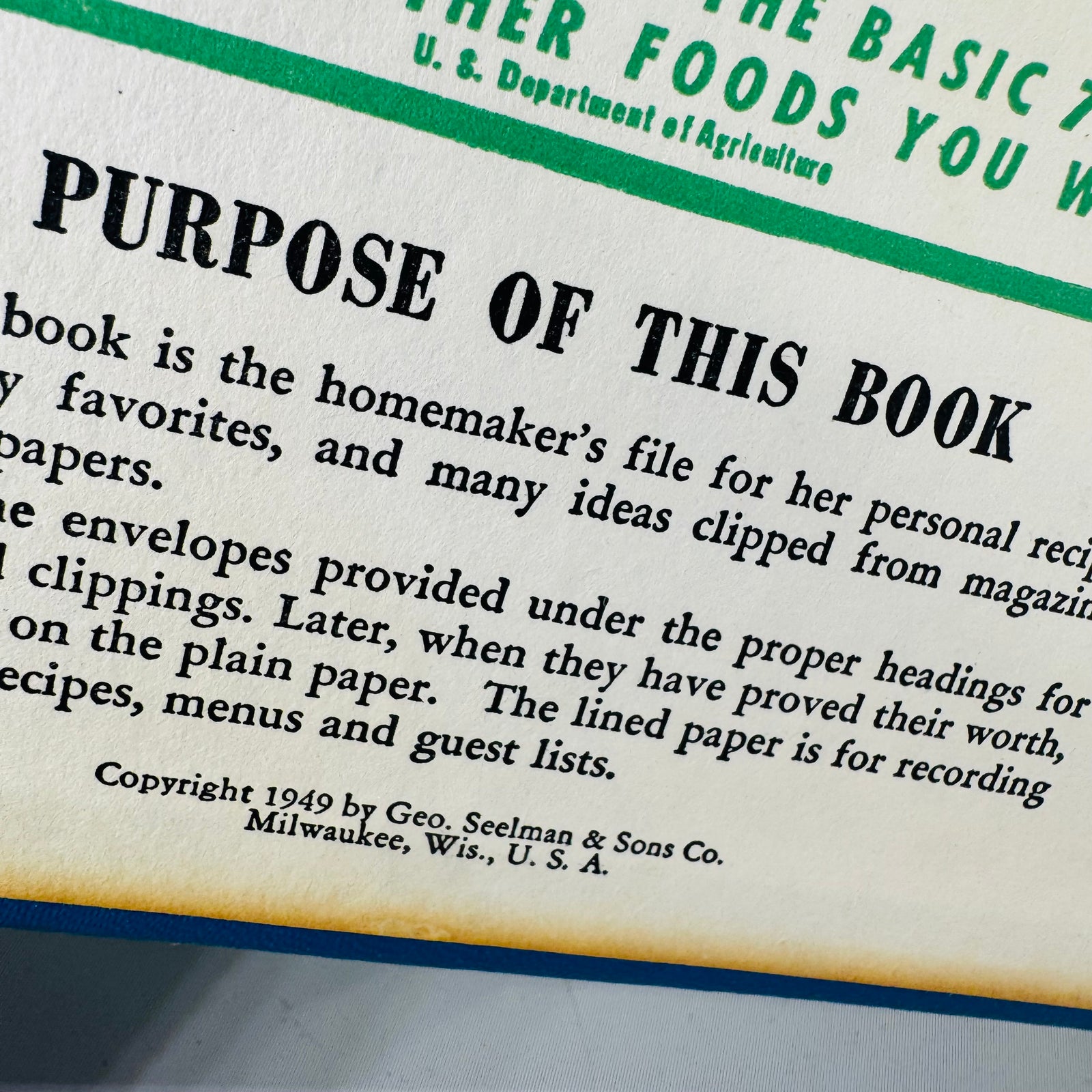 Vintage 1949 “My Favorite Recipes” Recipe Binder Organizer — Geo. Seelman & Sons (Milwaukee) | Tabbed Sections + Envelopes, Recipe Organizer & Kitchen Ephemera