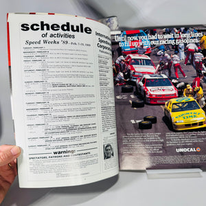 NASCAR Program Bundle (2) — 1988 Miller High Life 400 (MIS) + 1989 Daytona 500 Program w/ Patch