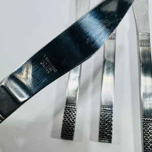 Danika MSI Japan Celtic Knot Dinner Knives Set of 4 Stainless Steel Flatware