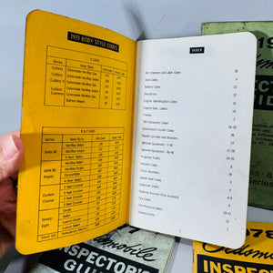 Vintage Oldsmobile Inspector’s Guide Lot (1973–1979) — 8 Pocket Manuals, Codes & Specs (Cutlass / 88 / 98 / F-85 / A-B-C)