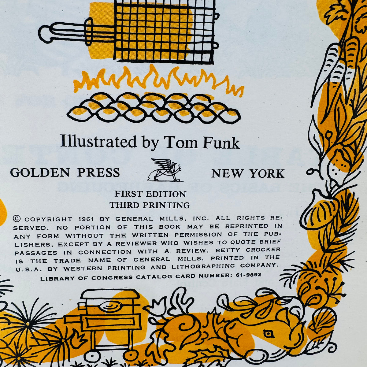 Vintage Outdoor Cooking Cookbook — Betty Crocker’s Outdoor Cook Book (1961) — Golden Press | First Edition, Third Printing, Outdoor Cooking & Barbecue