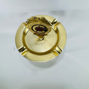 Chicago Motor Club Honor Member Brass Enamel Ashtray 1920s to 1940s Automotive Advertising