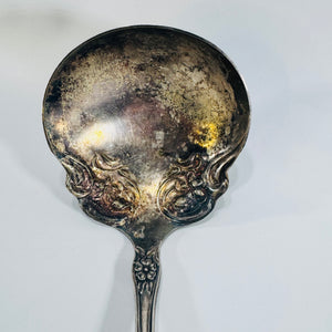 Simeon L. & George H. Rogers XTRA Silverplate Ladle Early 1900s Floral Sauce Serving Piece