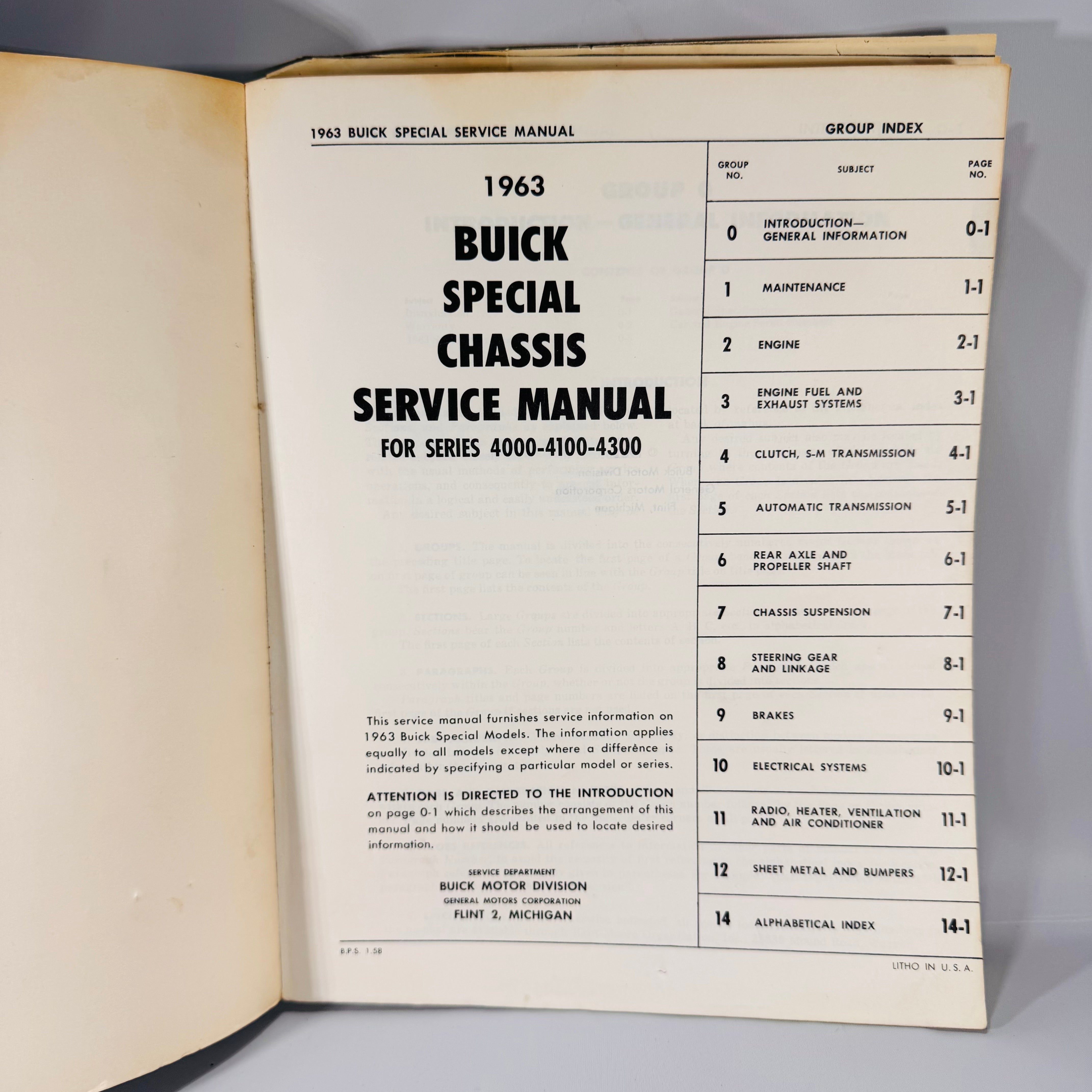 1963 Buick Chassis Service Manual Special, Deluxe Skylark Auto