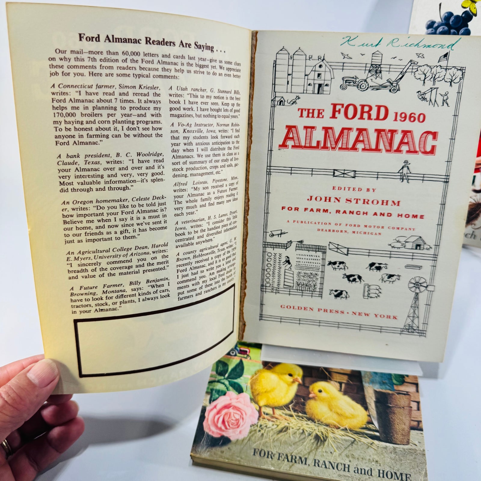 The Ford 1958 Almanac and Gardener's Guide 1959 1960 John Strohm 3 Book Lot Farm Ranch Home