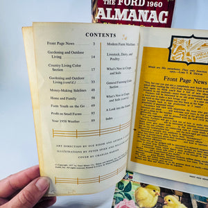The Ford 1958 Almanac and Gardener's Guide 1959 1960 John Strohm 3 Book Lot Farm Ranch Home